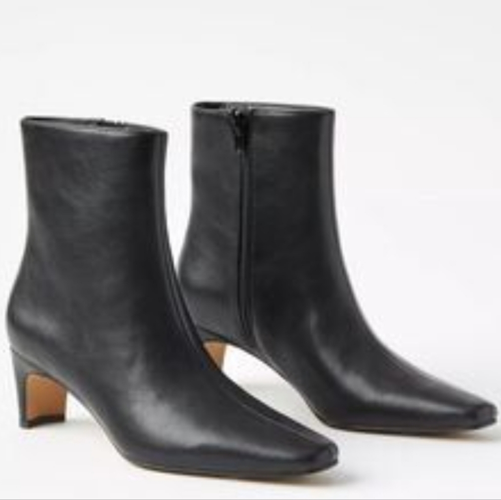 LOFT Black Leather Ankle Booties